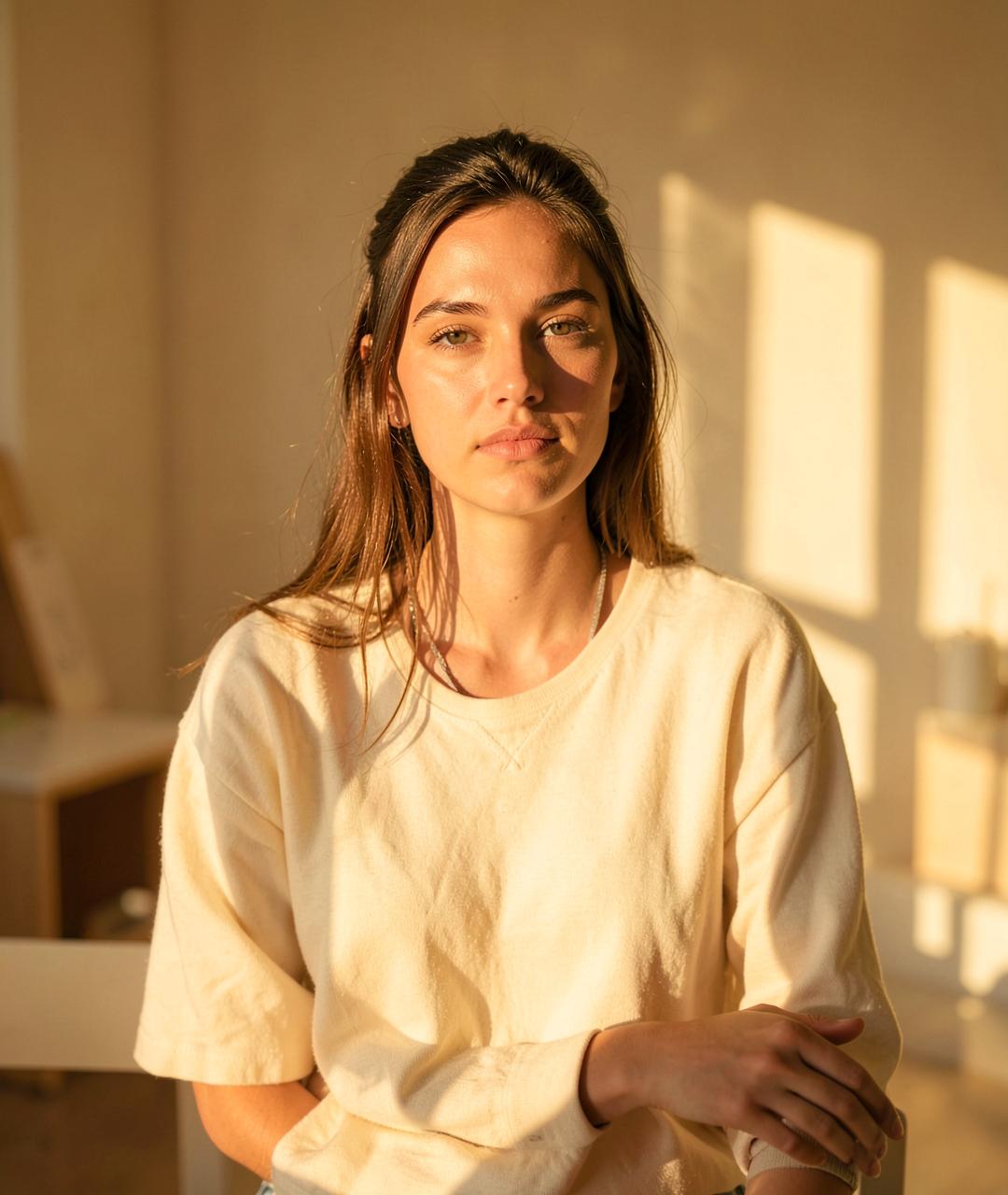 Pamela Estivam Marques in a sunlit studio